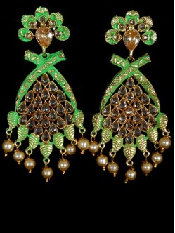 Reverse Ad Earrings With Meenakari Work